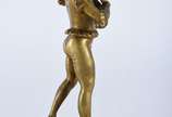 Georges OMERTH (1895/1925),  - Escultura de bronze e marfim representa figura com bandolim.