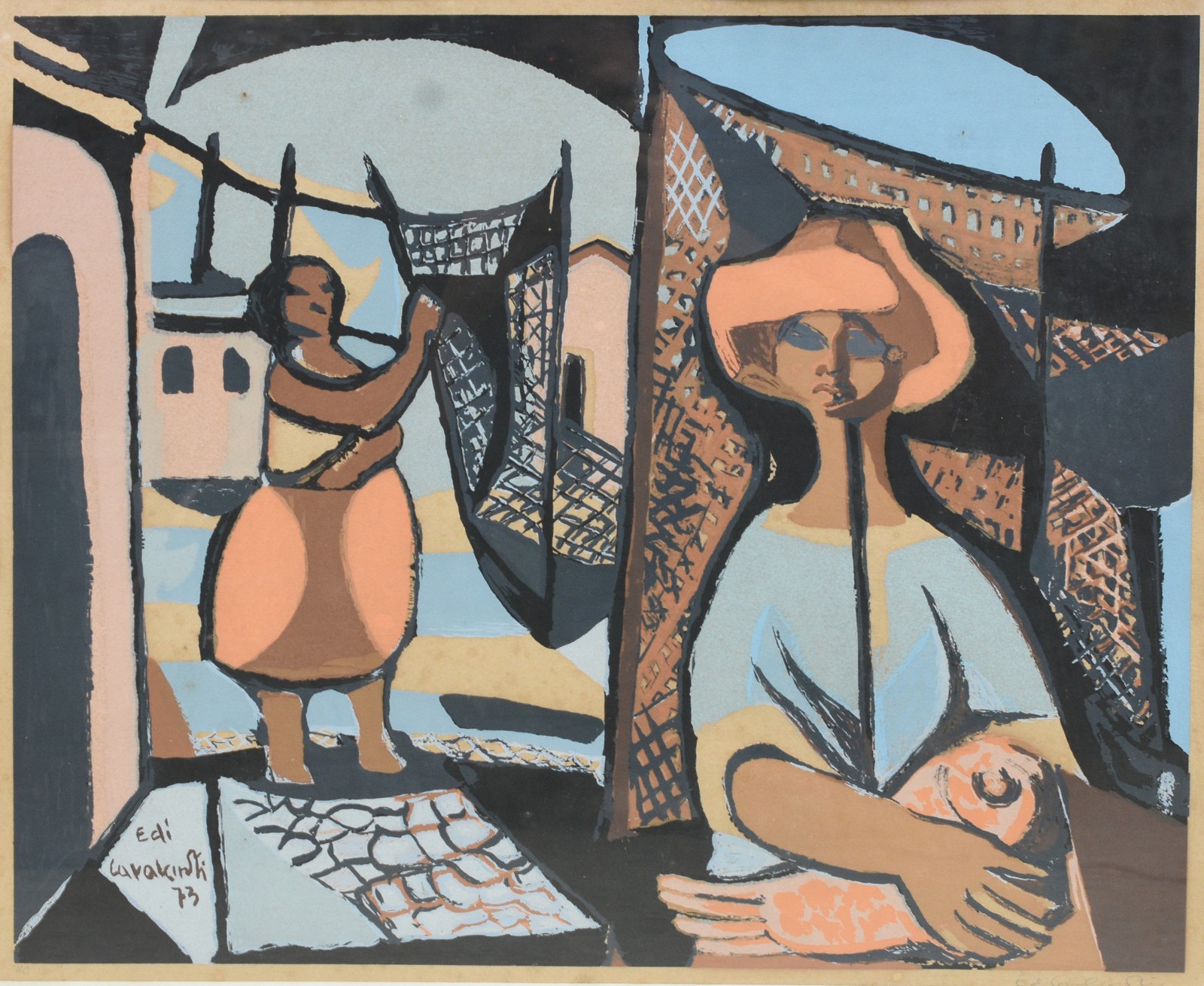 Di Cavalcanti (1897-1976), Figuras com rede de pesca - foto 1 de 5