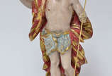 Belíssima imagem de Cristo em madeira policroma... - Belíssima imagem de Cristo em madeira policromada, resplendor e cruz, Séc.XIX, alt.30 cm.