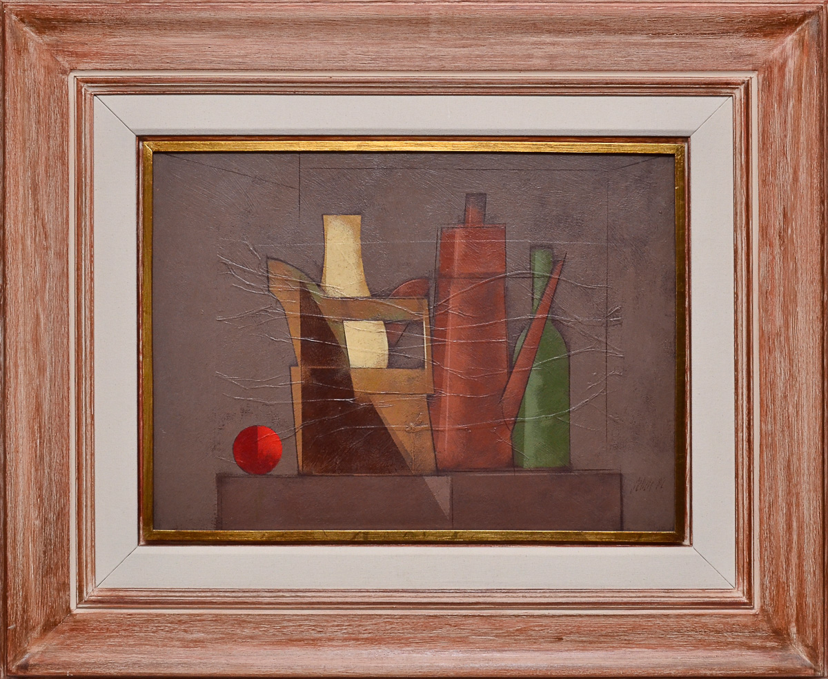 CARLOS SCLIAR - Ferro de passar, lampeão e bule - vest - 55 x 75.