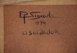 Eugênio Sigaud (1899-1979), O Soldador - Óleo sobre eucatex - datado 1974.