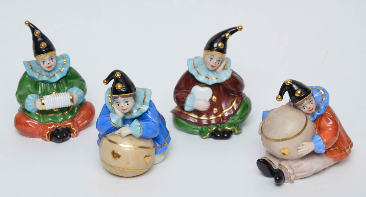 Banda de palhaços de porcelana capo di Ângelo espanhol. Total: 4...
