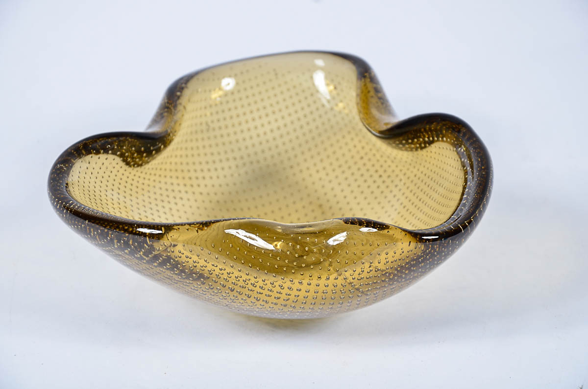 SEGUSO - BOWL em vidro de murano com três sulcos, na coloração...