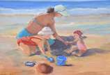 Luci Cerqueira (1), Brincando na areia da praia - Óleo sobre tela.