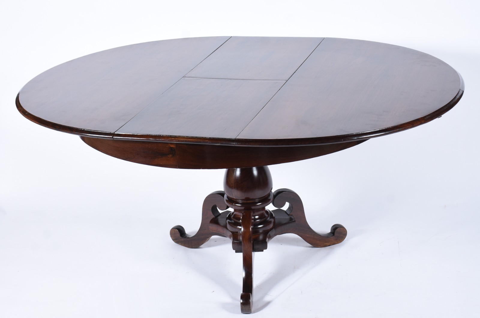 Mesa de jantar feitio redondo de madeira nobre com tábua extensora... - foto 1 de 7