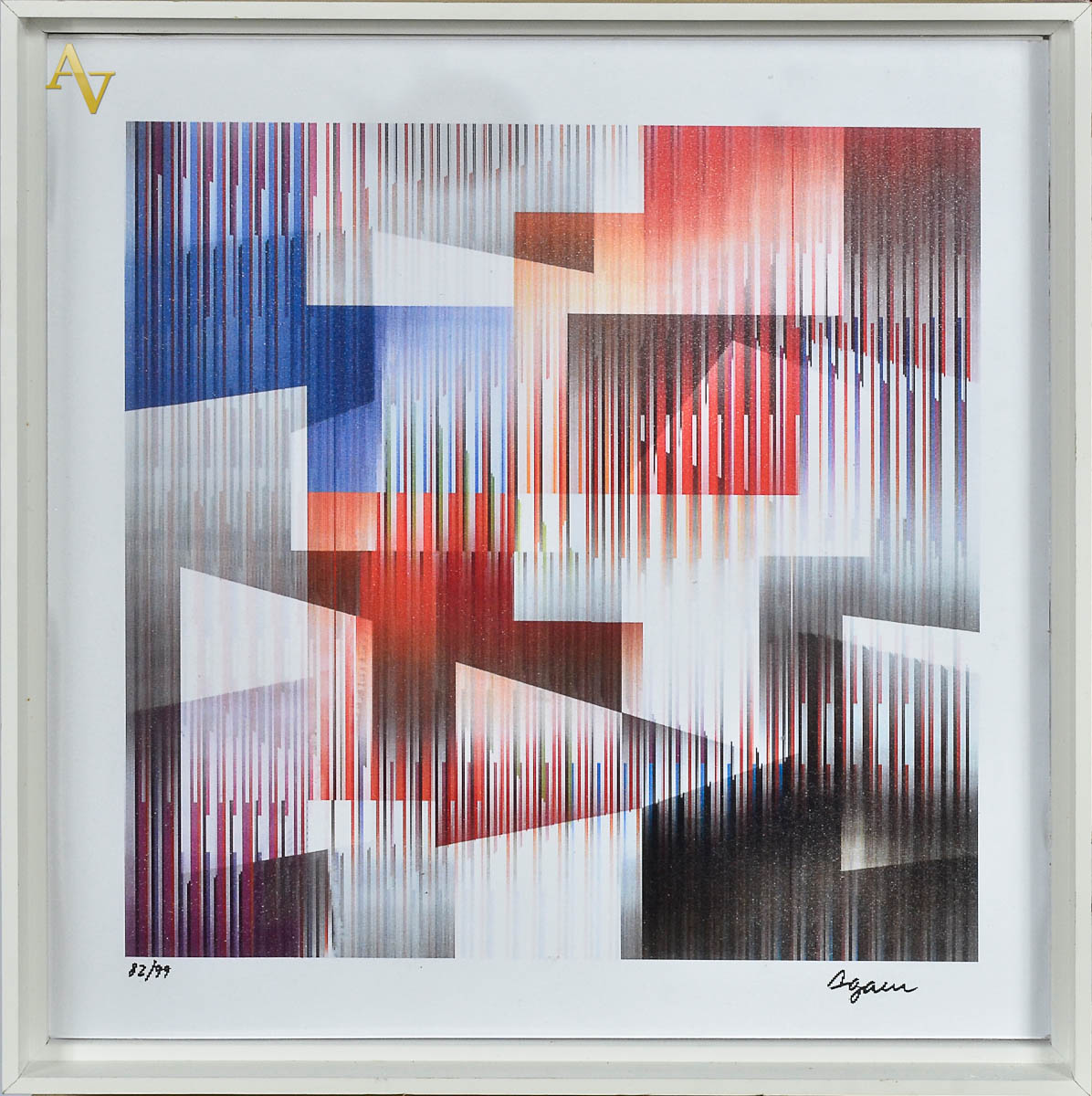 YAACOV AGAM - Agamograph - 22 / 99 - assinado. Med. 30 x 30