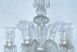 Lustre de cristal para 5 luzes mangas lavradas. - Lustre de cristal para 5 luzes mangas lavradas.