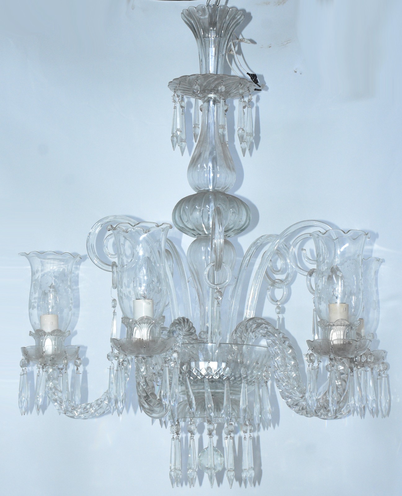 Lustre de cristal para 5 luzes mangas lavradas. - foto 1 de 5