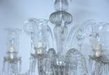 Lustre de cristal para 5 luzes mangas lavradas. - Lustre de cristal para 5 luzes mangas lavradas.