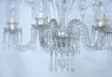 Lustre de cristal para 5 luzes mangas lavradas. - Lustre de cristal para 5 luzes mangas lavradas.