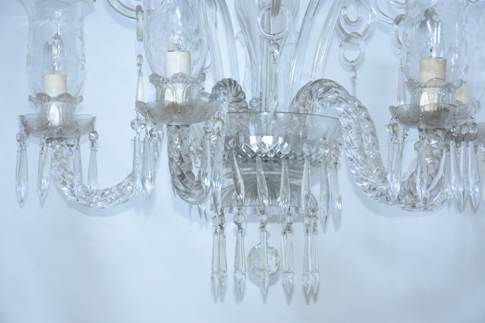 Lustre de cristal para 5 luzes mangas lavradas. - foto 3 de 5