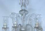 Lustre de cristal para 5 luzes mangas lavradas. - Lustre de cristal para 5 luzes mangas lavradas.