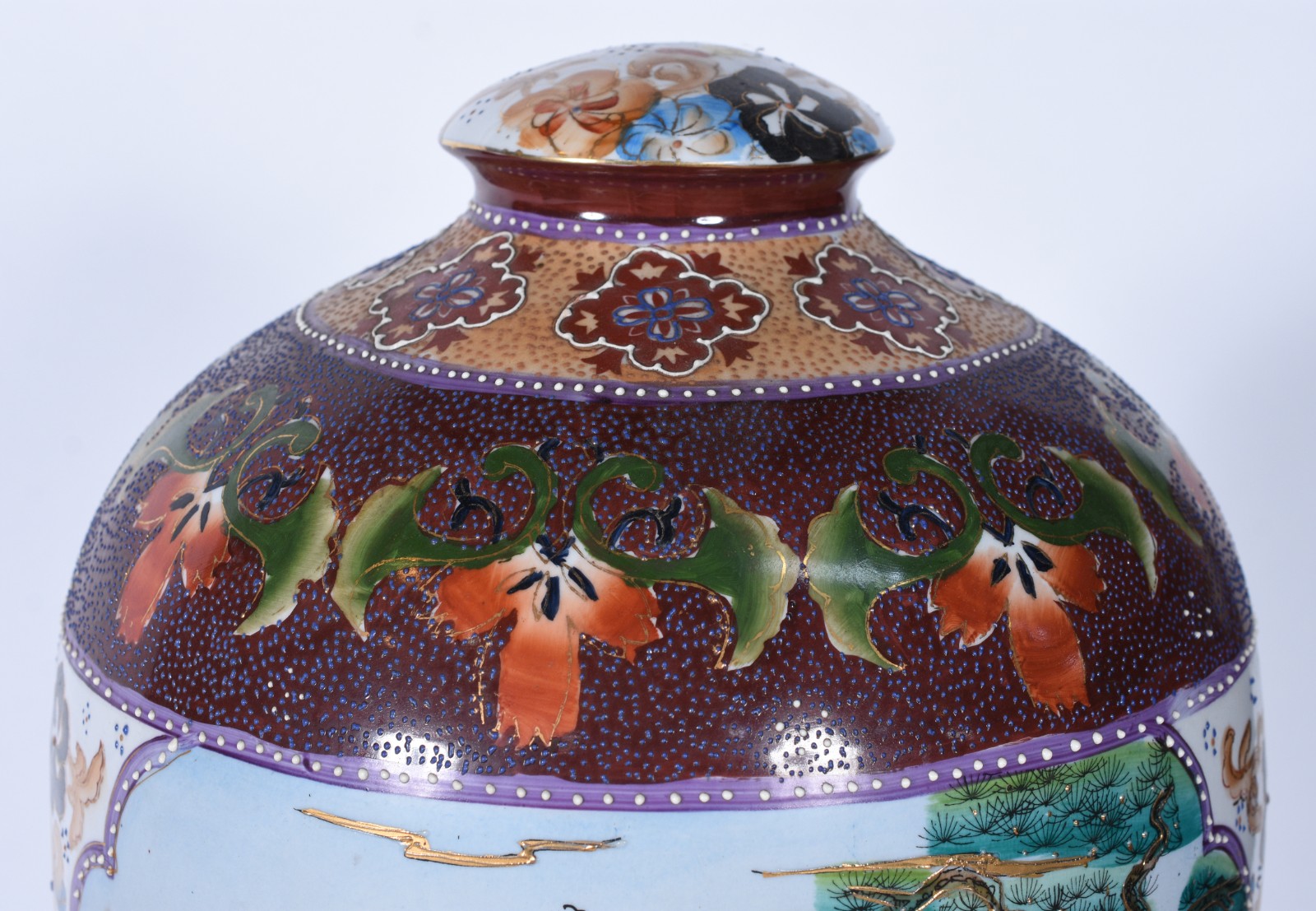 Vaso de porcelana oriental, furo na base e no topo, adaptado para... - foto 4 de 7