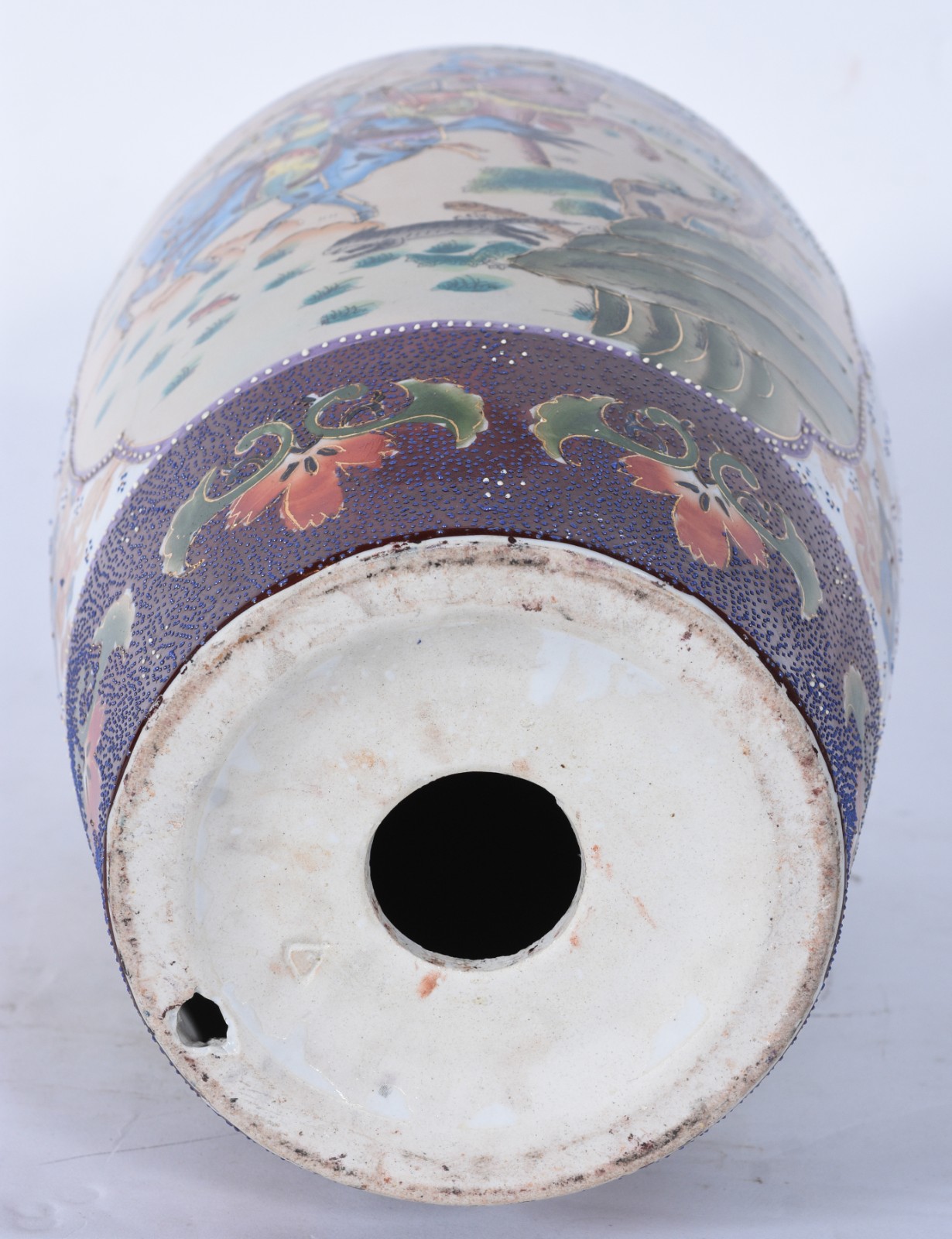 Vaso de porcelana oriental, furo na base e no topo, adaptado para... - foto 6 de 7