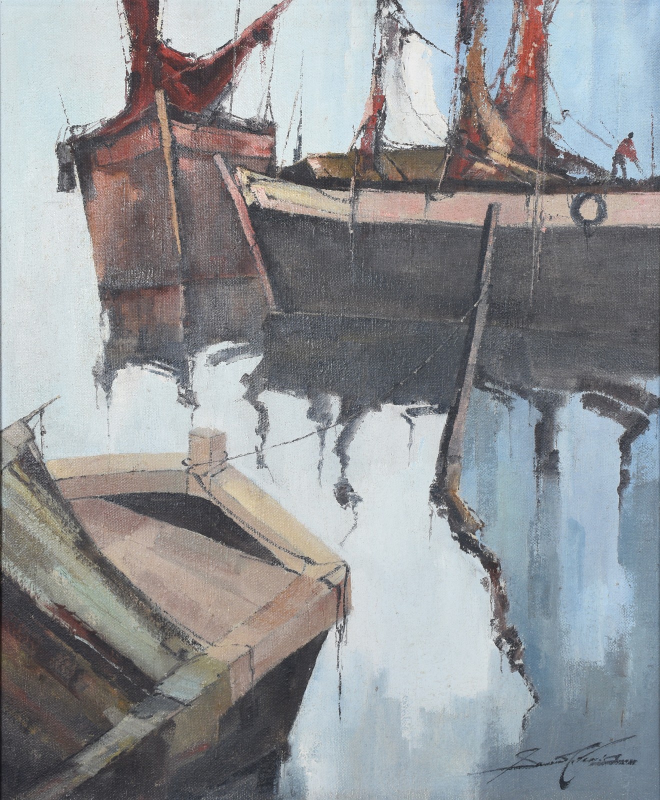 Sansão Pereira (1919-2014), Marinha com Barcos - foto 1 de 4