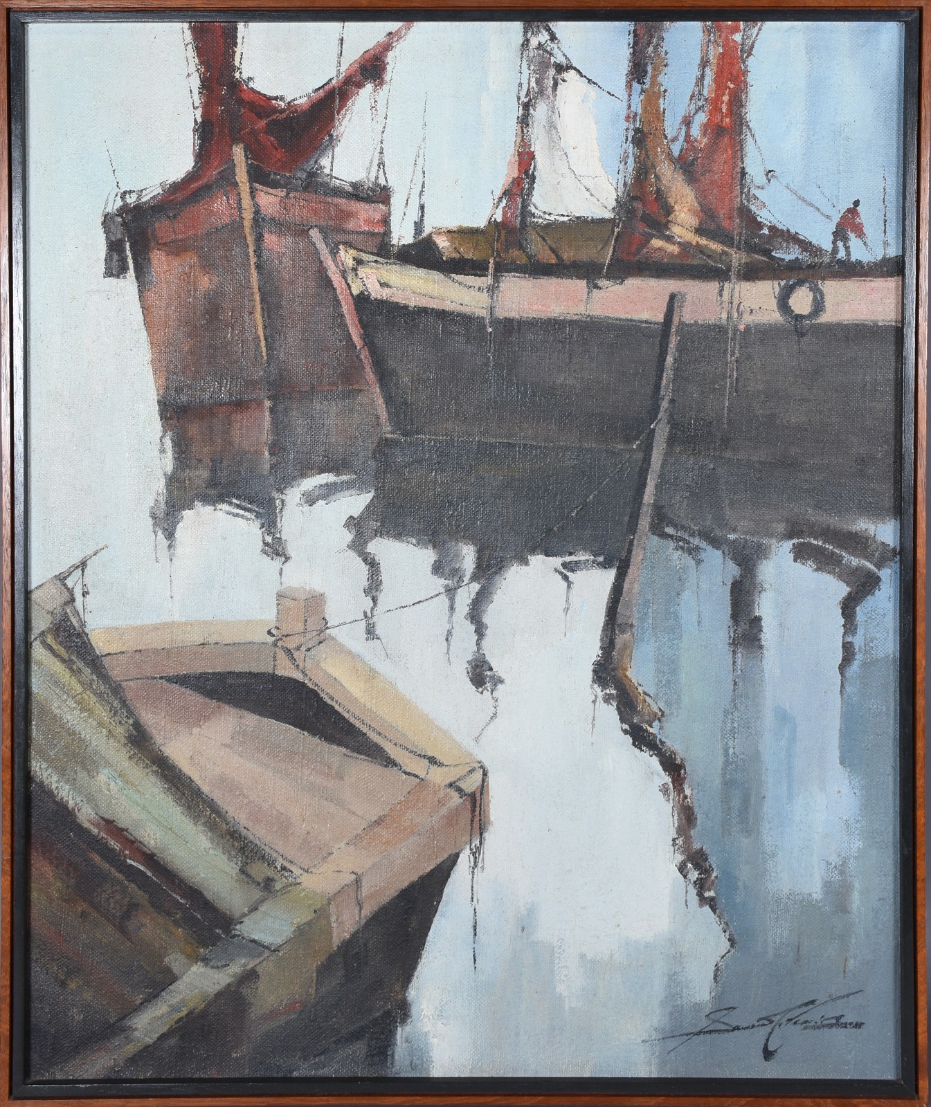 Sansão Pereira (1919-2014), Marinha com Barcos - foto 2 de 4