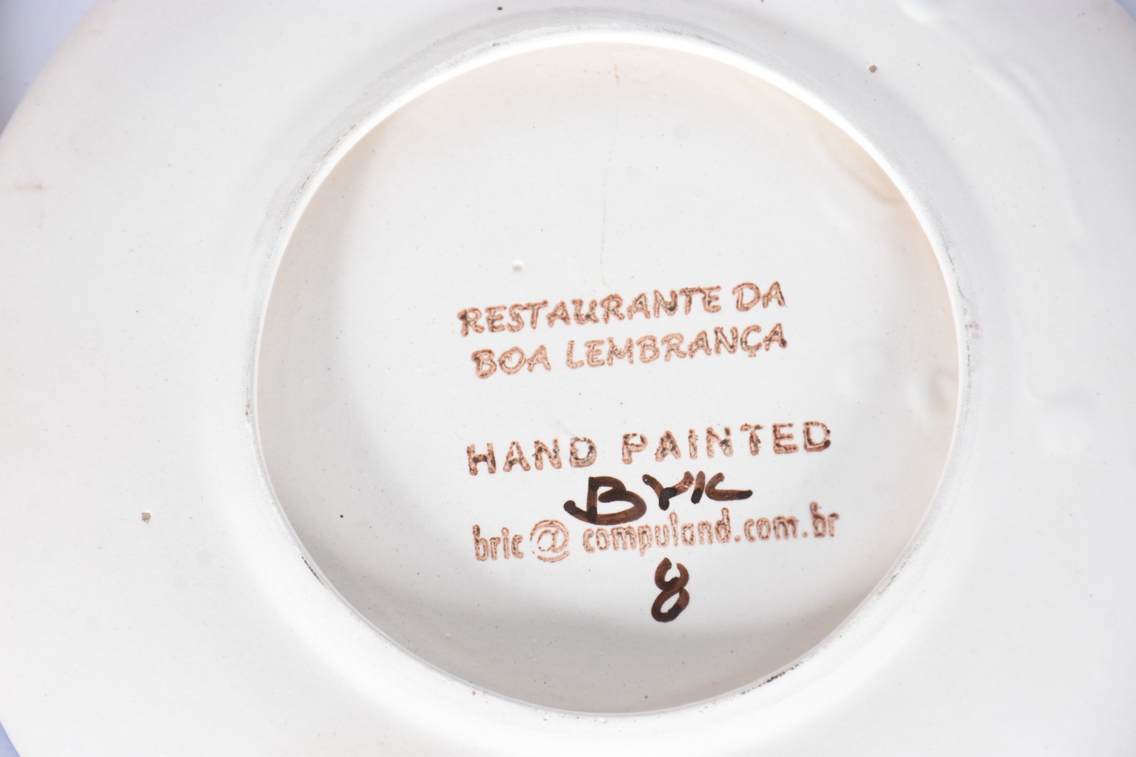 Seis pratos de cerâmica de "Restaurante da Boa Lembrança". - foto 3 de 5