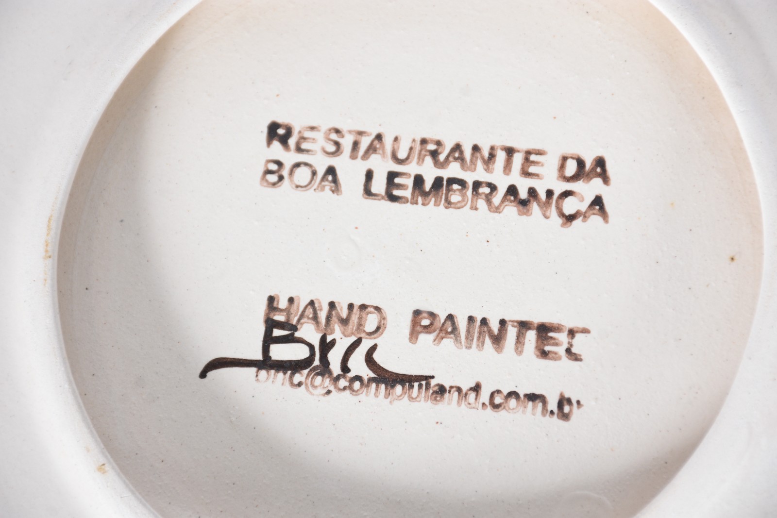 Seis pratos de cerâmica de "Restaurante da Boa Lembrança". - foto 4 de 5