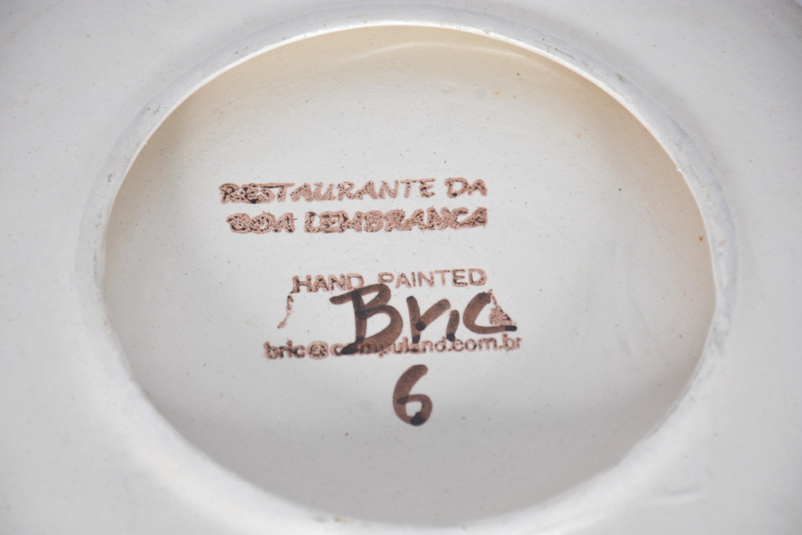 Sete pratos de cerâmica de "Restaurante da Boa Lembrança". - foto 5 de 5