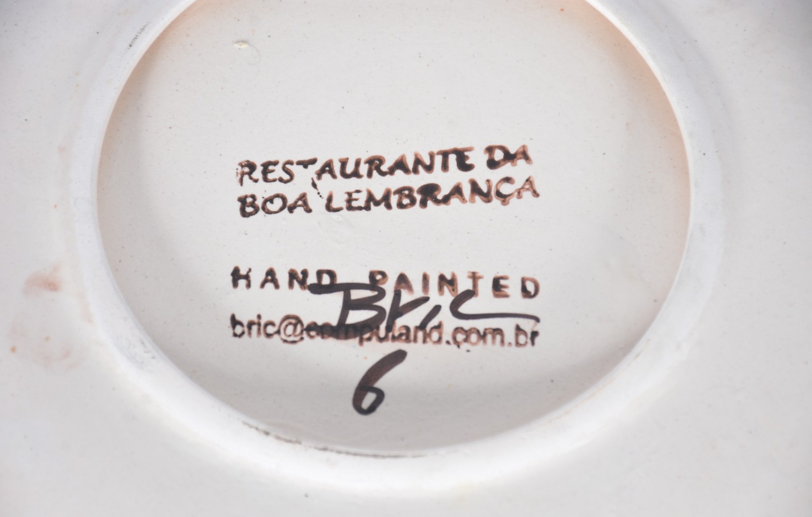 Sete pratos de cerâmica de "Restaurante da Boa Lembrança". - foto 4 de 5