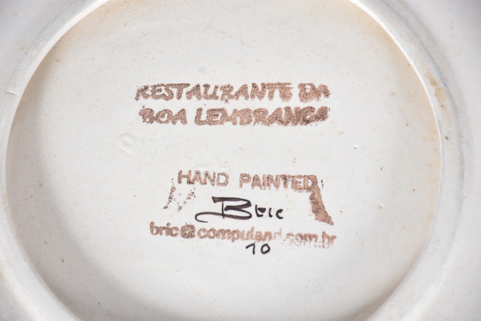 Sete pratos de cerâmica de "Restaurante da Boa Lembrança". - foto 5 de 5