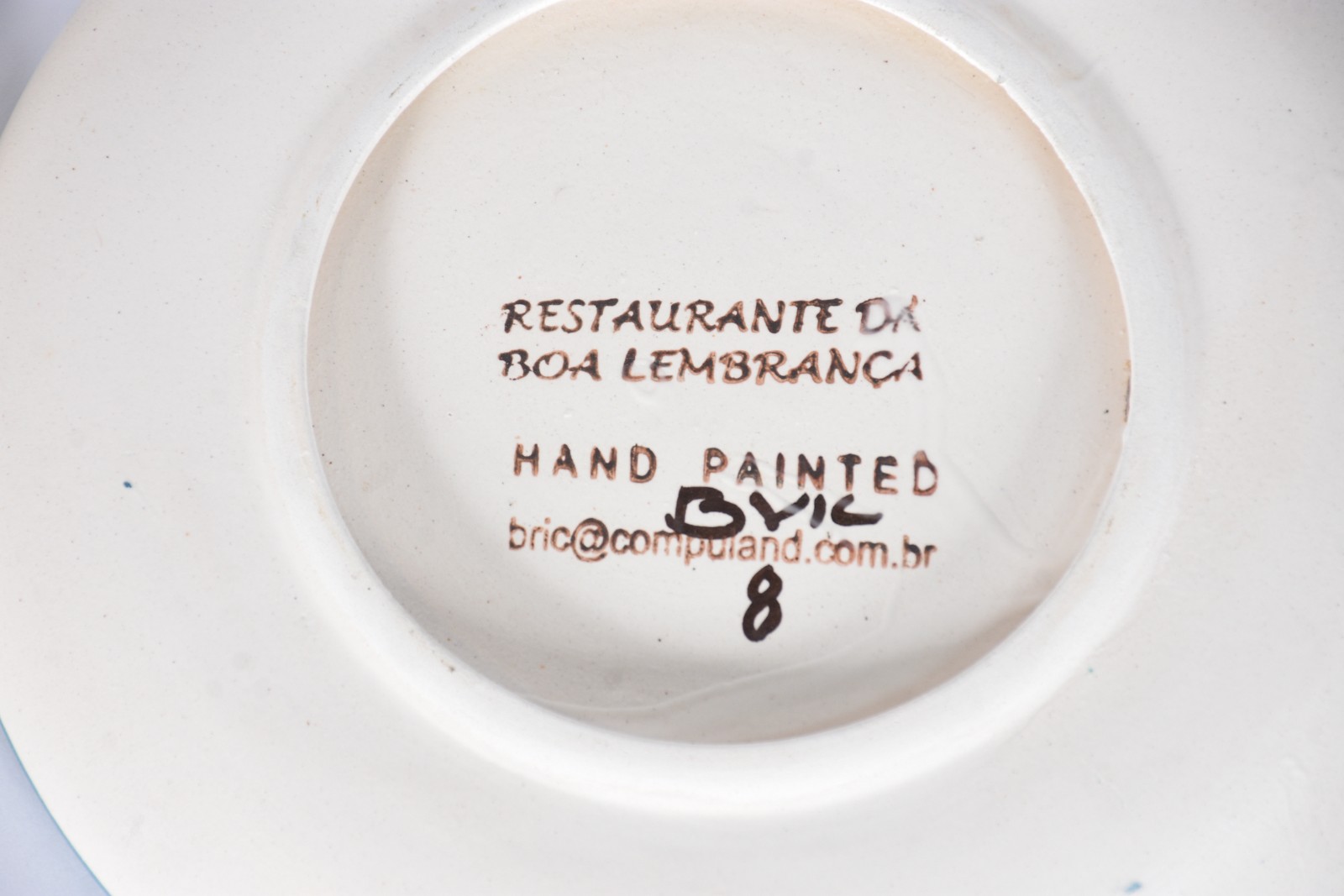 Seis pratos de cerâmica de "Restaurante da Boa Lembrança". - foto 3 de 5