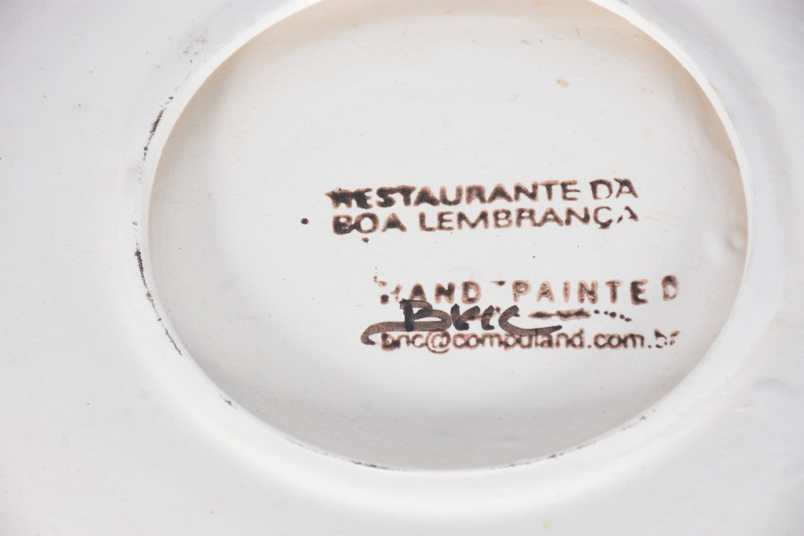 Seis pratos de cerâmica de "Restaurante da Boa Lembrança". - foto 4 de 5
