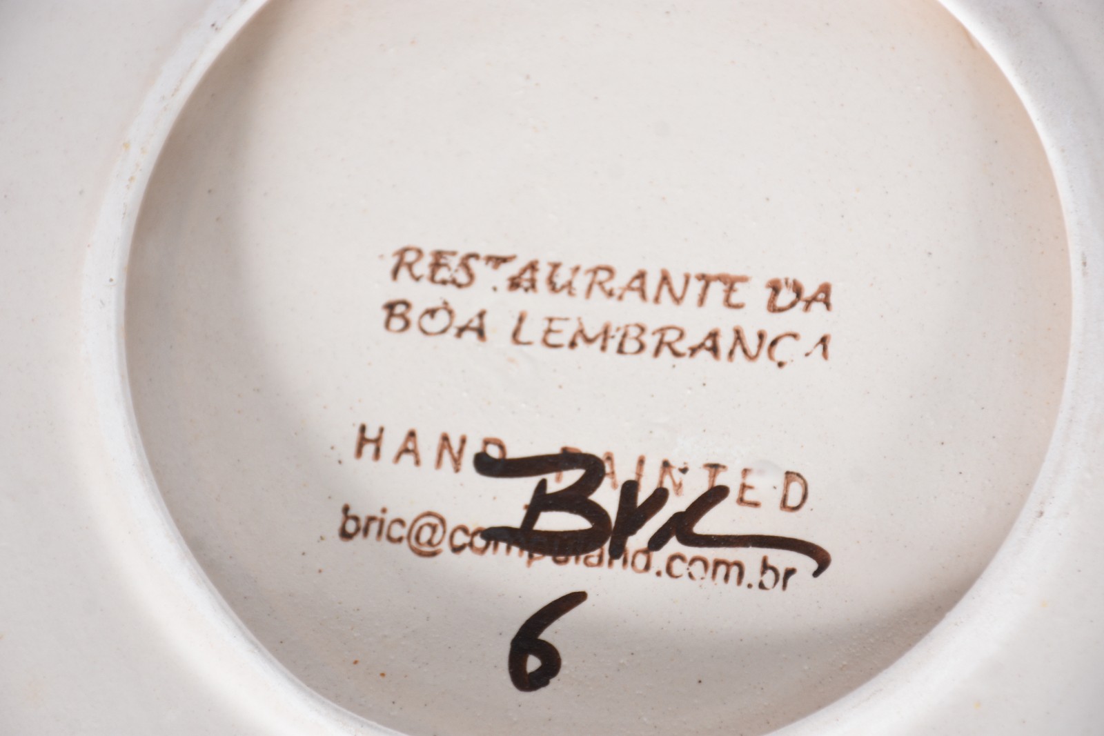 Seis pratos de cerâmica de "Restaurante da Boa Lembrança". - foto 4 de 5