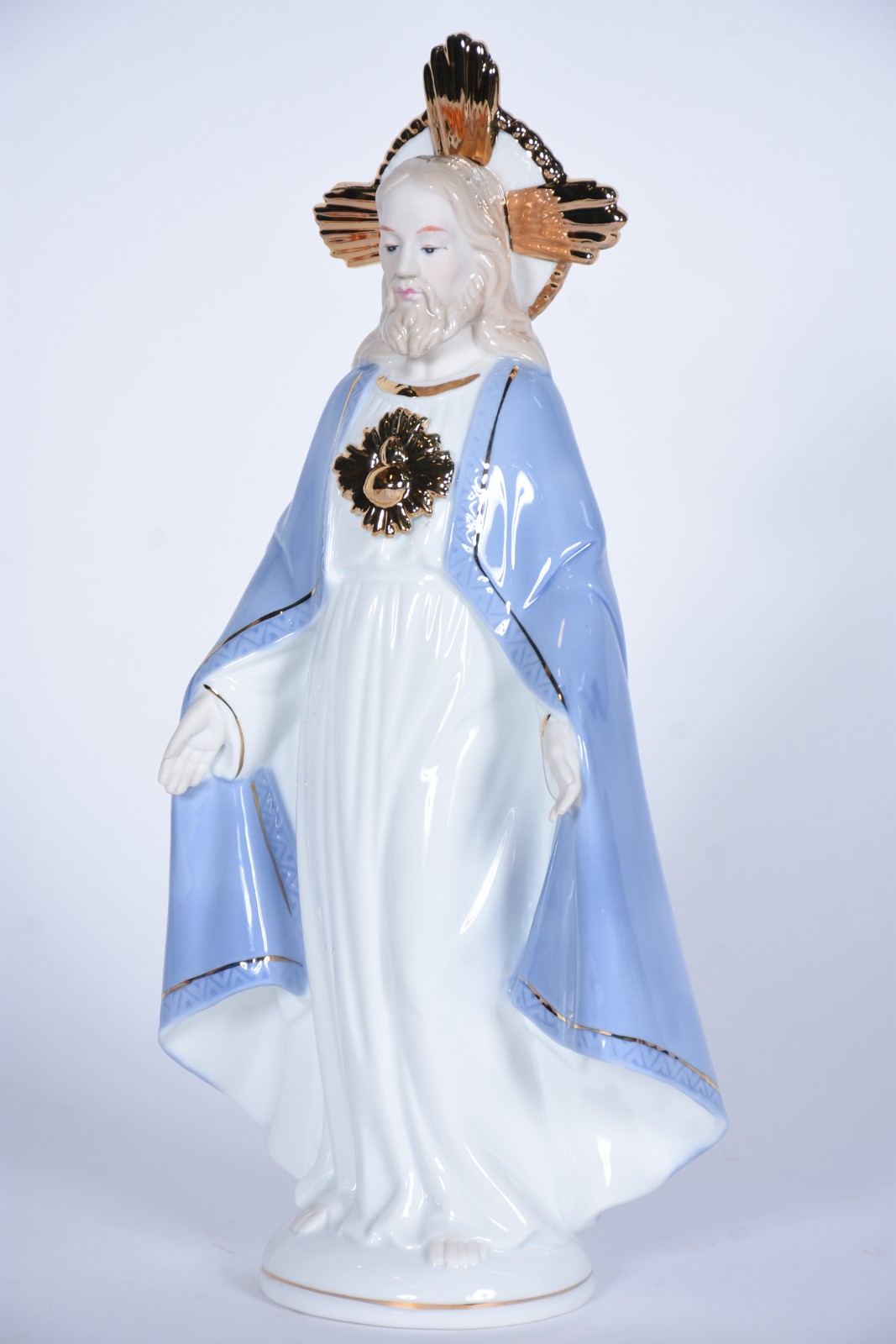 Estatueta de porcelana policromada representando Sagrado coração de... - foto 1 de 6