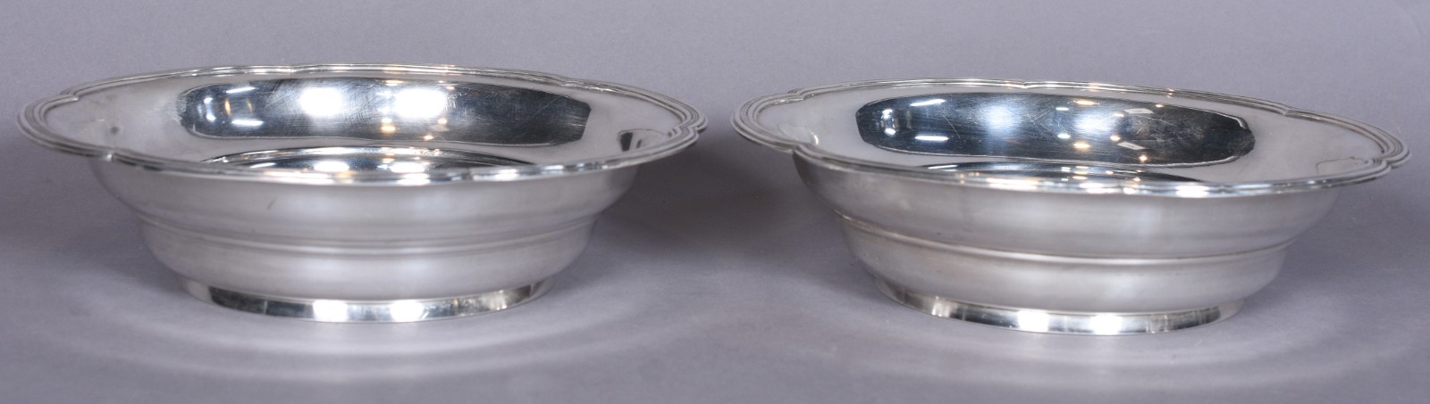 Par de bowls de prata portuguesa contraste Águia, 1º título, bordas... - foto 2 de 7