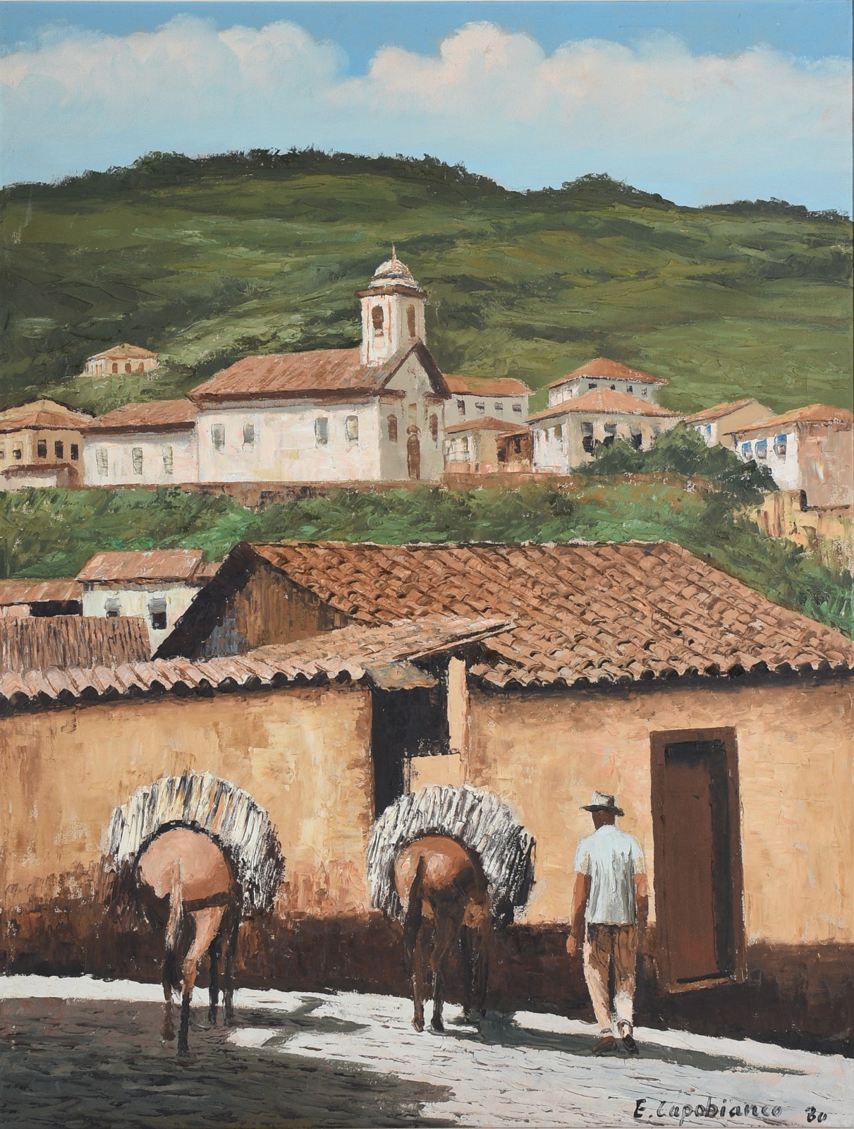 Casario com cavalos e figura - foto 1 de 4