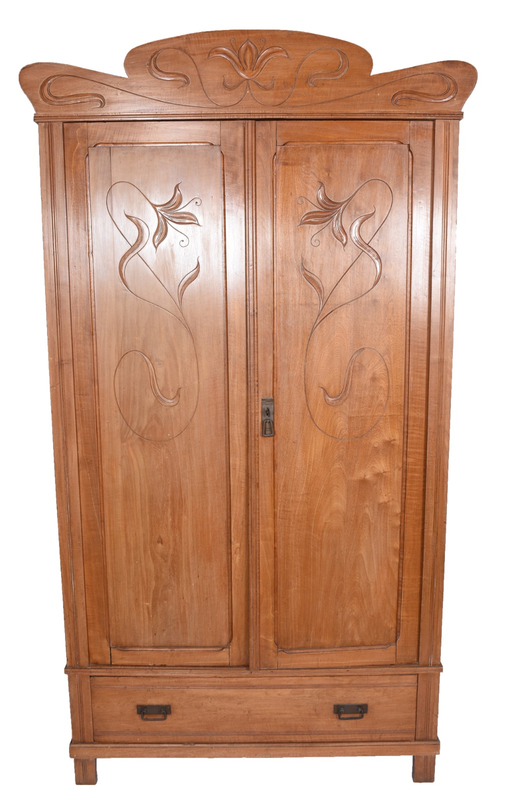 Armário de madeira nobre estilo Art Nouveau, duas portas com... - foto 3 de 10
