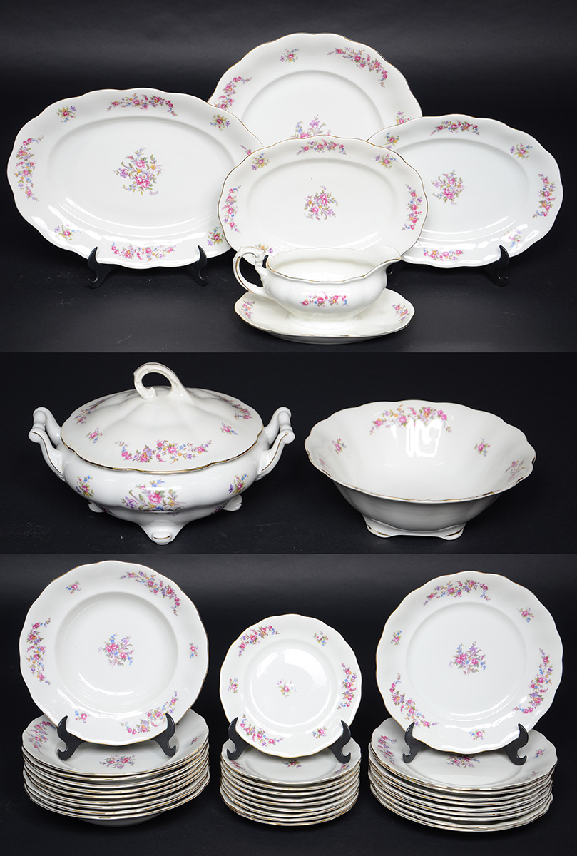 Aparelho de porcelana polonesa KOENIGSZELT decorado com flores e... - foto 1 de 2