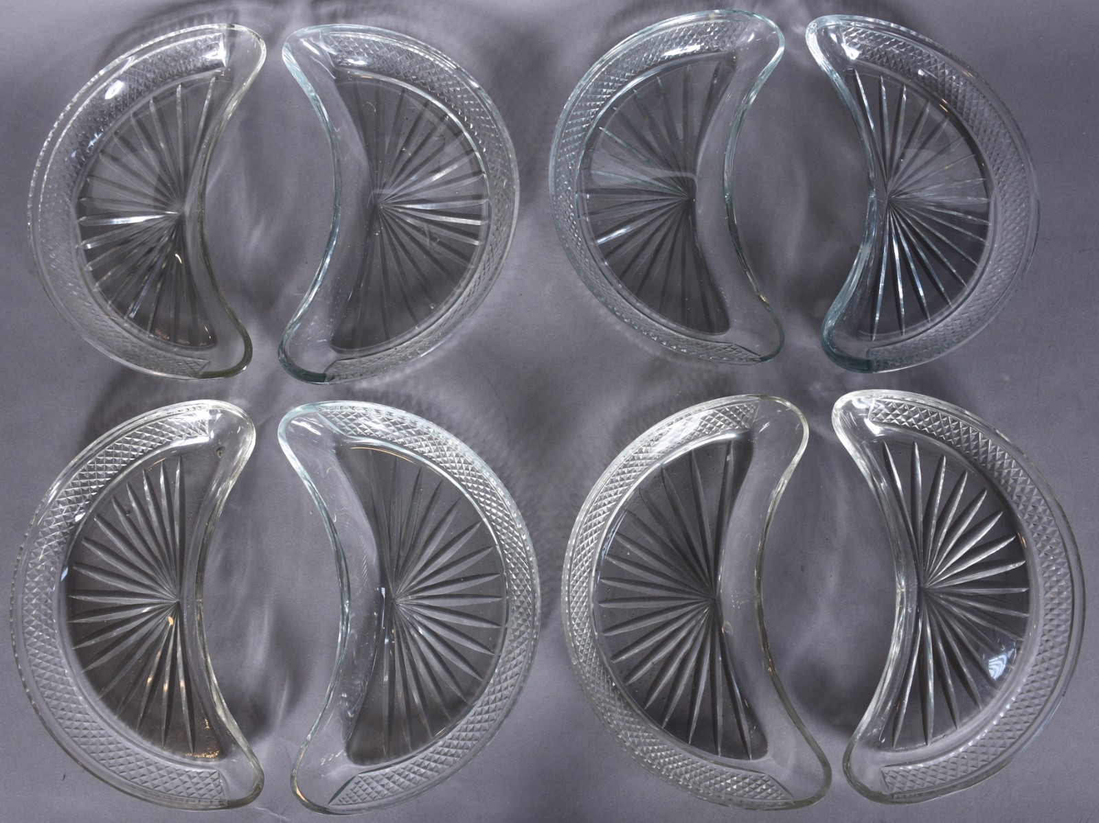 Conjunto de 8 covilhetes de cristal para salada, lapidação bico de... - foto 1 de 7