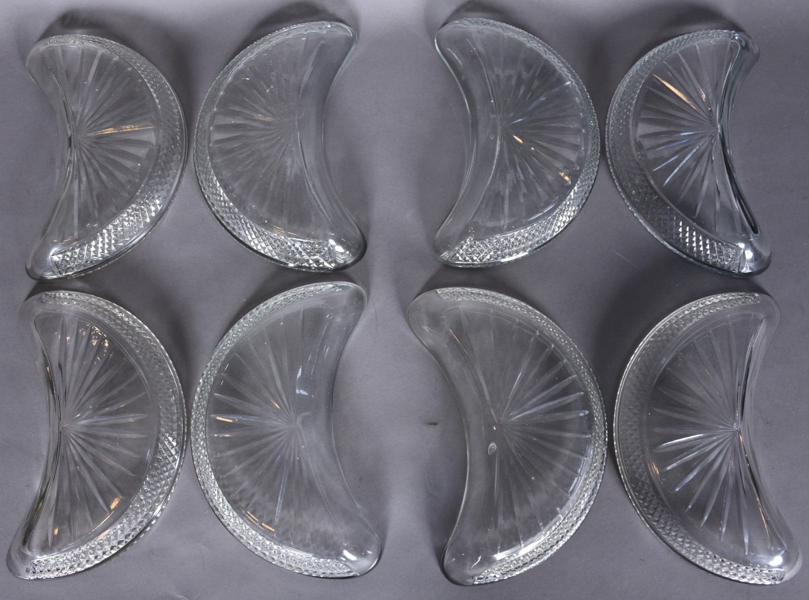 Conjunto de 8 covilhetes de cristal para salada, lapidação bico de... - foto 2 de 7