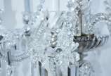 Baccarat (1764),  - Lustre de cristal frances para 6 luzes, pingentes lapidados e marcas da cristallerie.