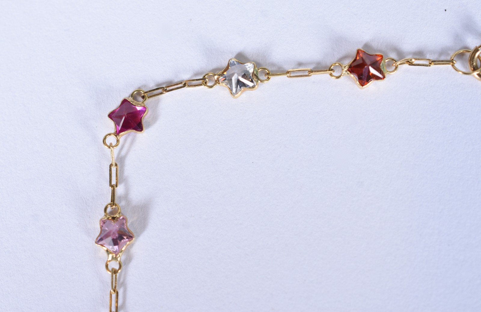 Pulseira de ouro 18 k, contraste 750 na forma de estrelinhas (Por... - foto 4 de 5