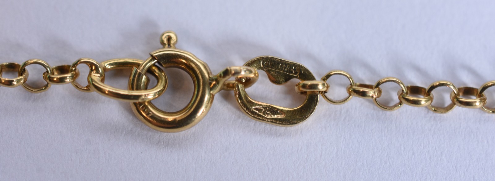 Gargantilha na forma de elo português de ouro 18 k, contraste 750... - foto 7 de 9