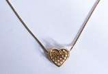 Colar de ouro 18k, contraste 750, coração com s... - Colar de ouro 18k, contraste 750, coração com safiras brancas (Por motivos de segurança a peça não se encontra na loja)