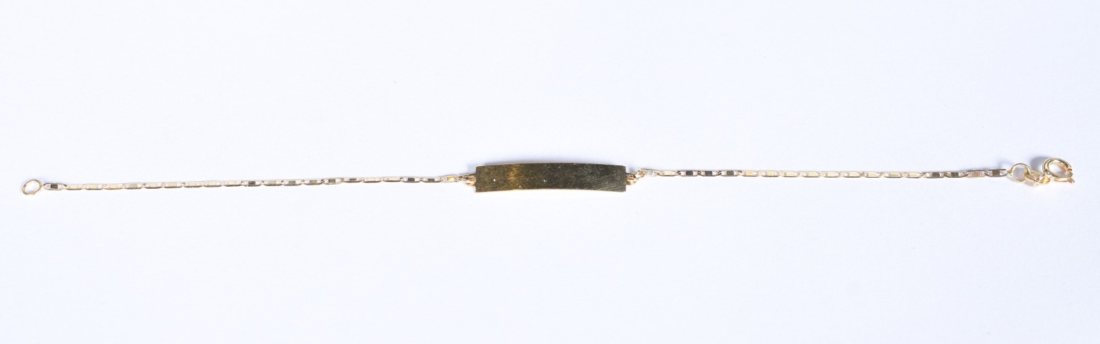 Pulseira de criança de ouro 18 k, contraste 750 com placa para gravar... - foto 3 de 6
