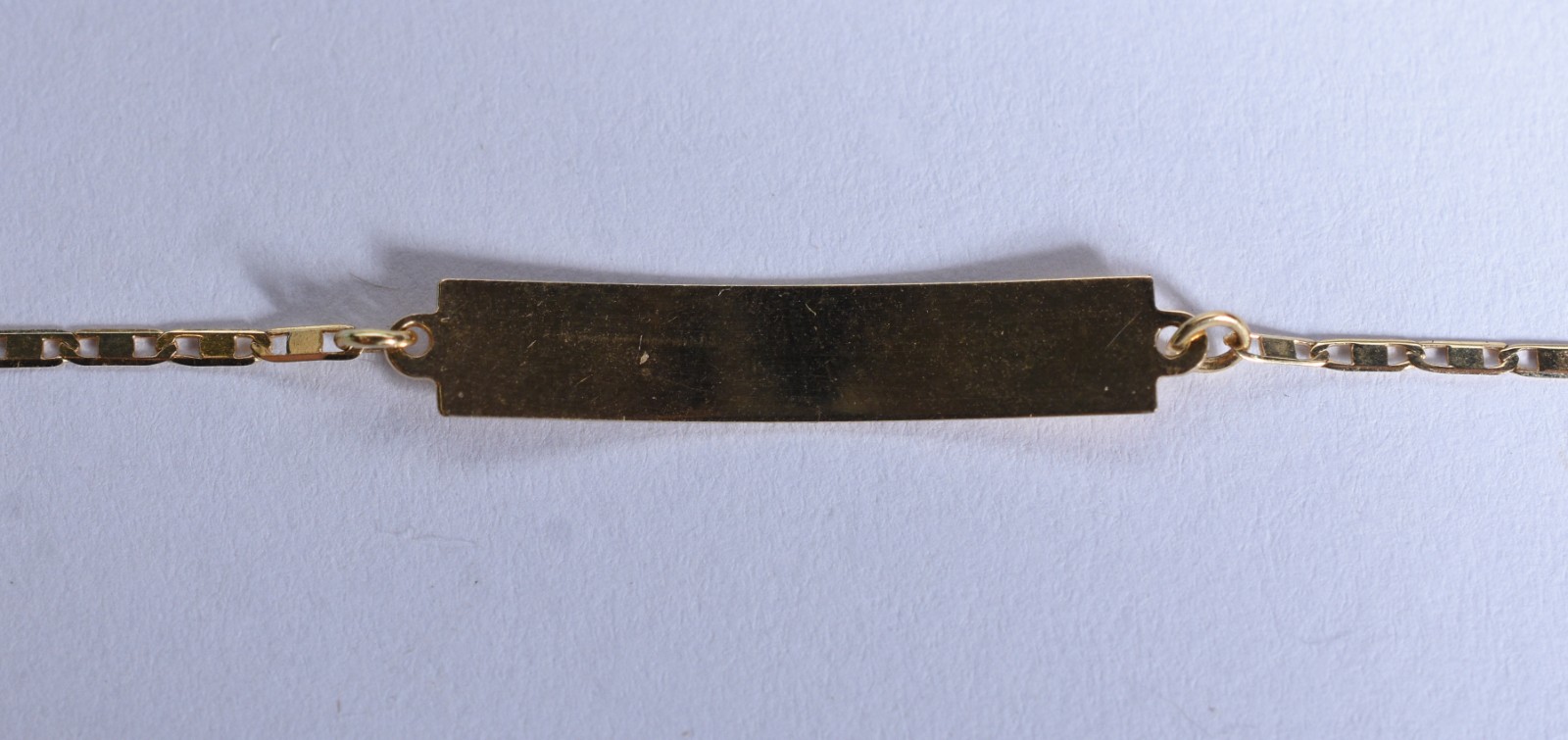 Pulseira de criança de ouro 18 k, contraste 750 com placa para gravar... - foto 4 de 6