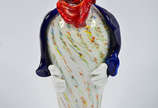 Palhaço de murano na cor branco mesclado. Alt. ... - Palhaço de murano na cor branco mesclado. Alt. 33 cm.