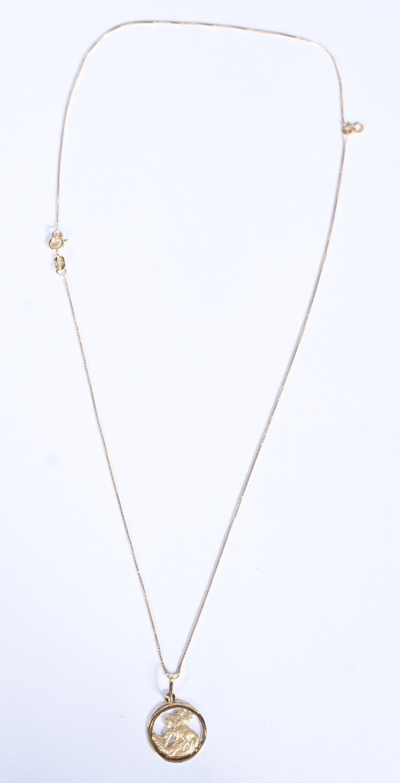 Colar de ouro 18 k, contraste 750 com pingente de São Jorge (Por... - foto 3 de 5