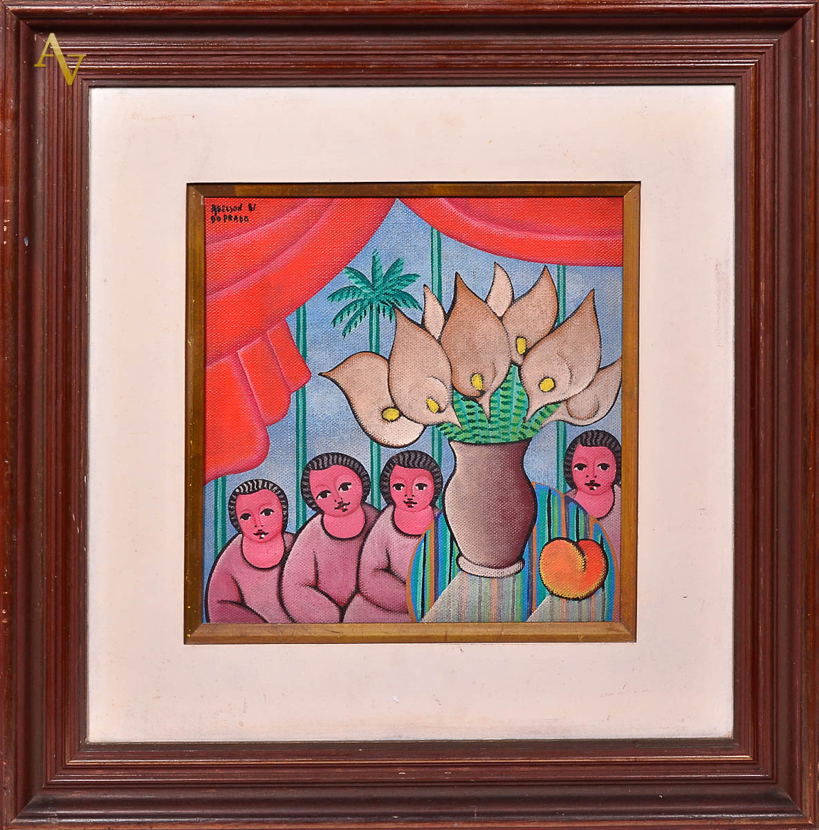 ADELSON DO PRADO - Quatro figuras na mesa - ost - 30 x 30.
