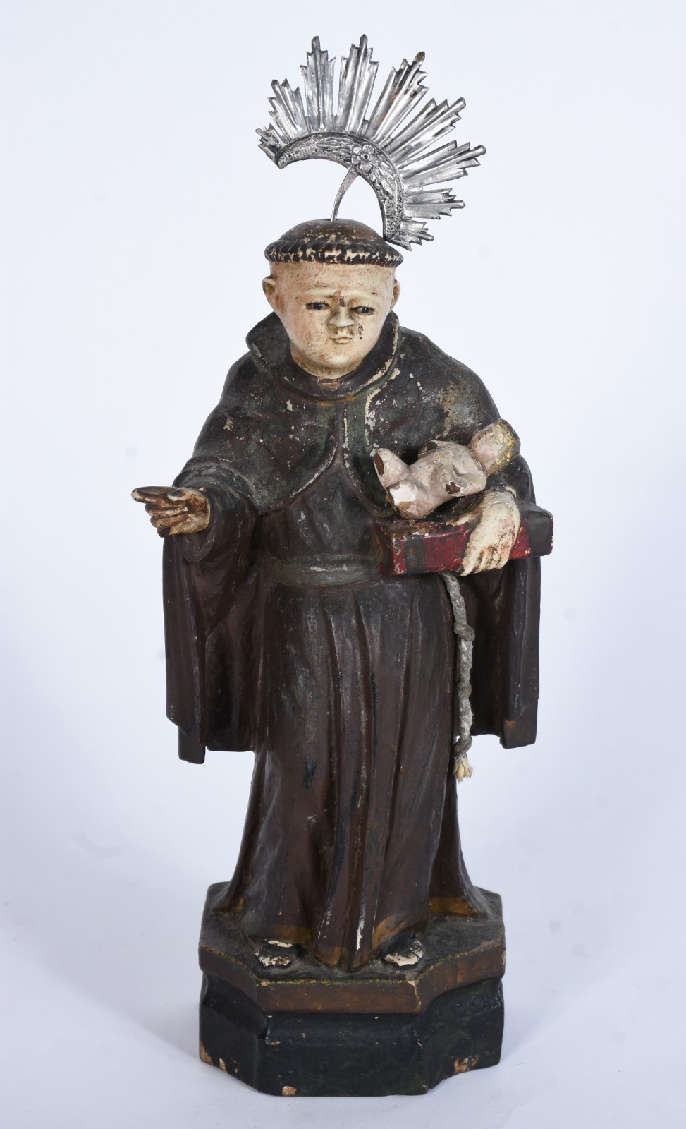 Santo Antônio com menino - Imagem de madeira policromada com... - foto 2 de 8