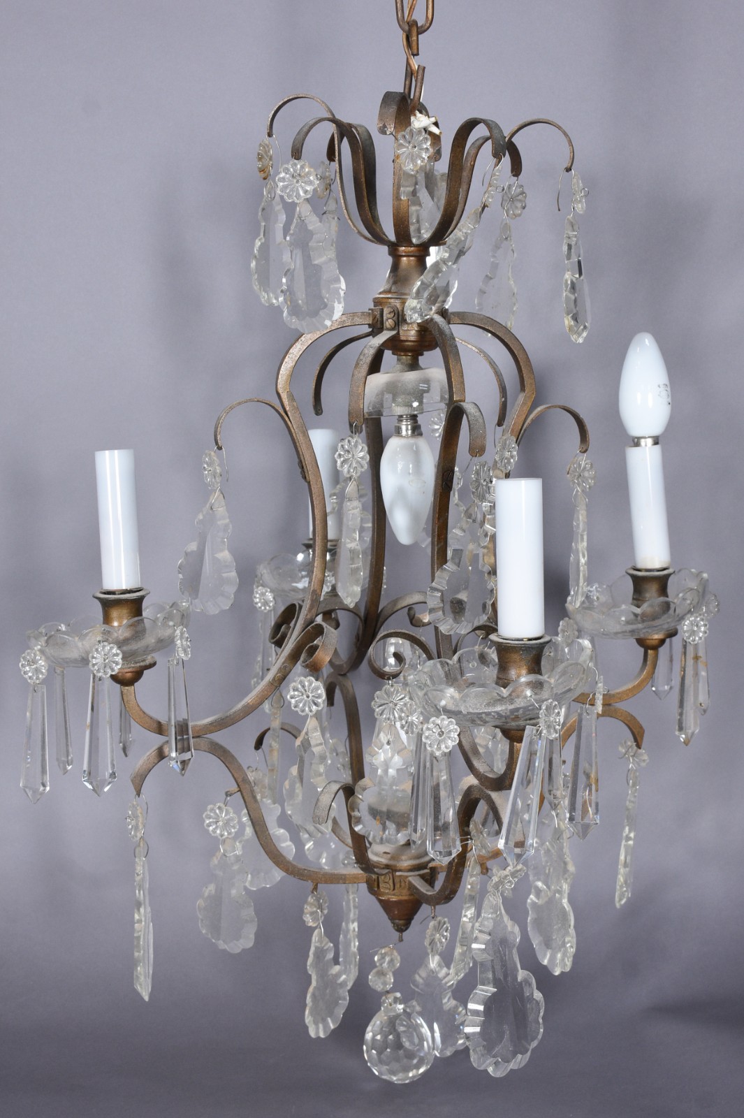 Lustre estilo Versailles, para 4 luzes com estrutura de metal e... - foto 1 de 4