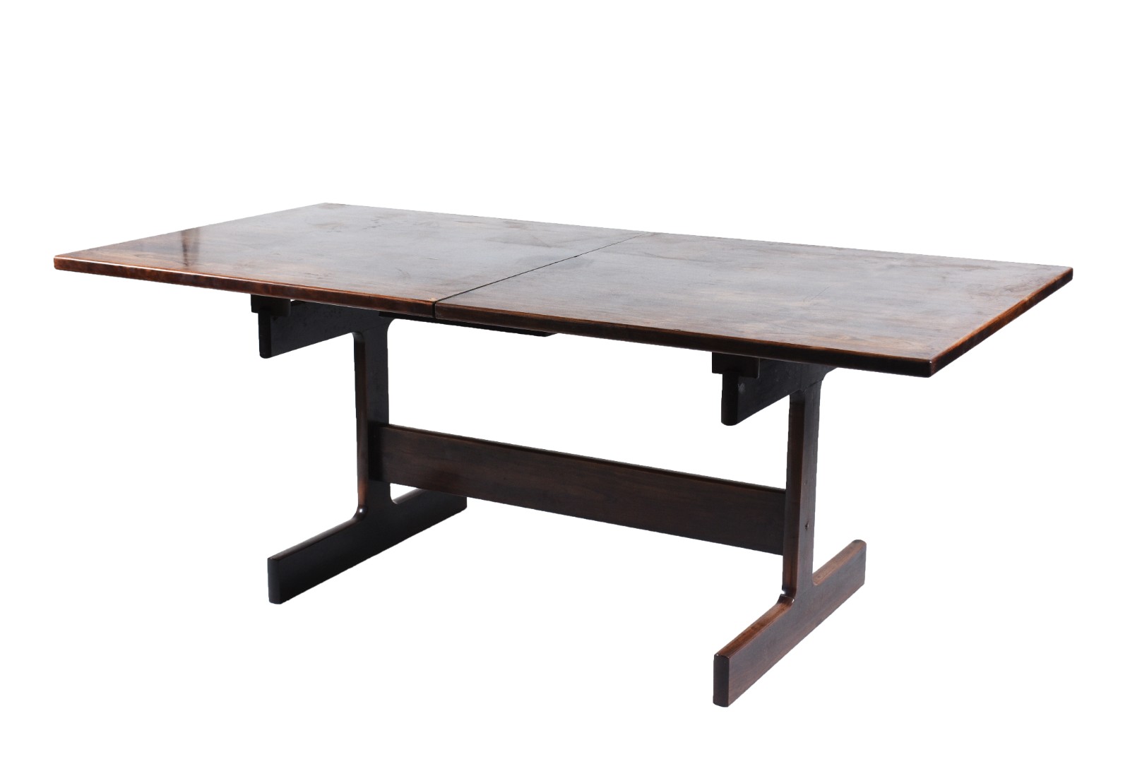 Conjunto de Mesa de jantar de madeira nobre, duas bases ligadas por... - foto 2 de 9