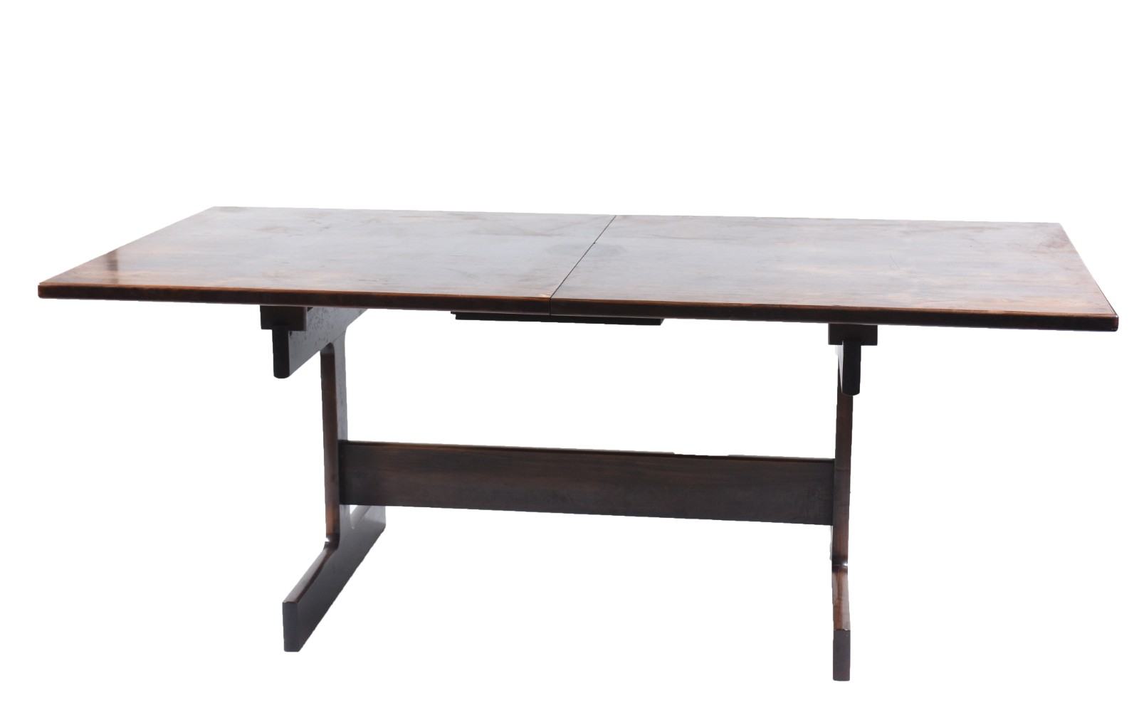 Conjunto de Mesa de jantar de madeira nobre, duas bases ligadas por... - foto 4 de 9