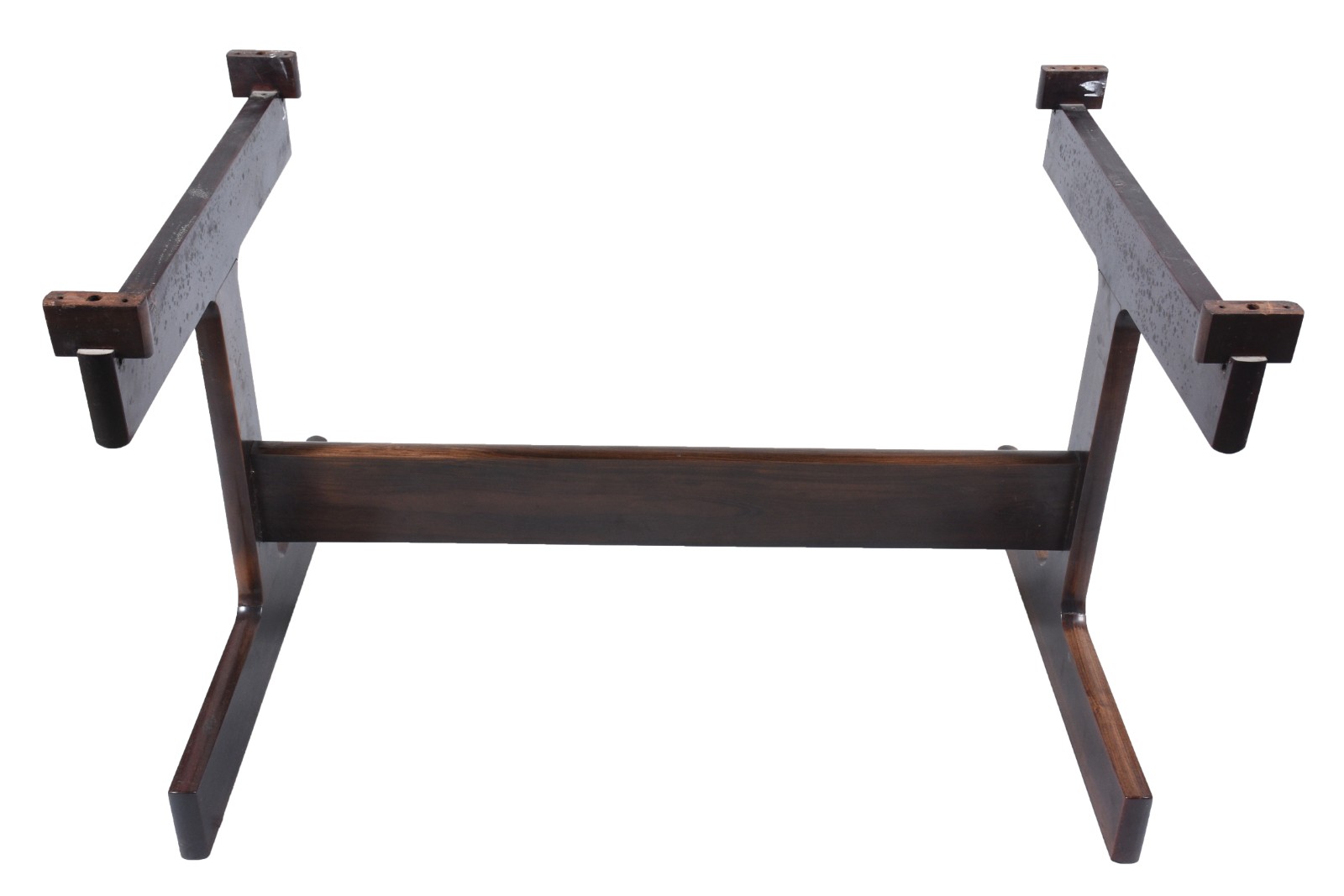 Conjunto de Mesa de jantar de madeira nobre, duas bases ligadas por... - foto 5 de 9