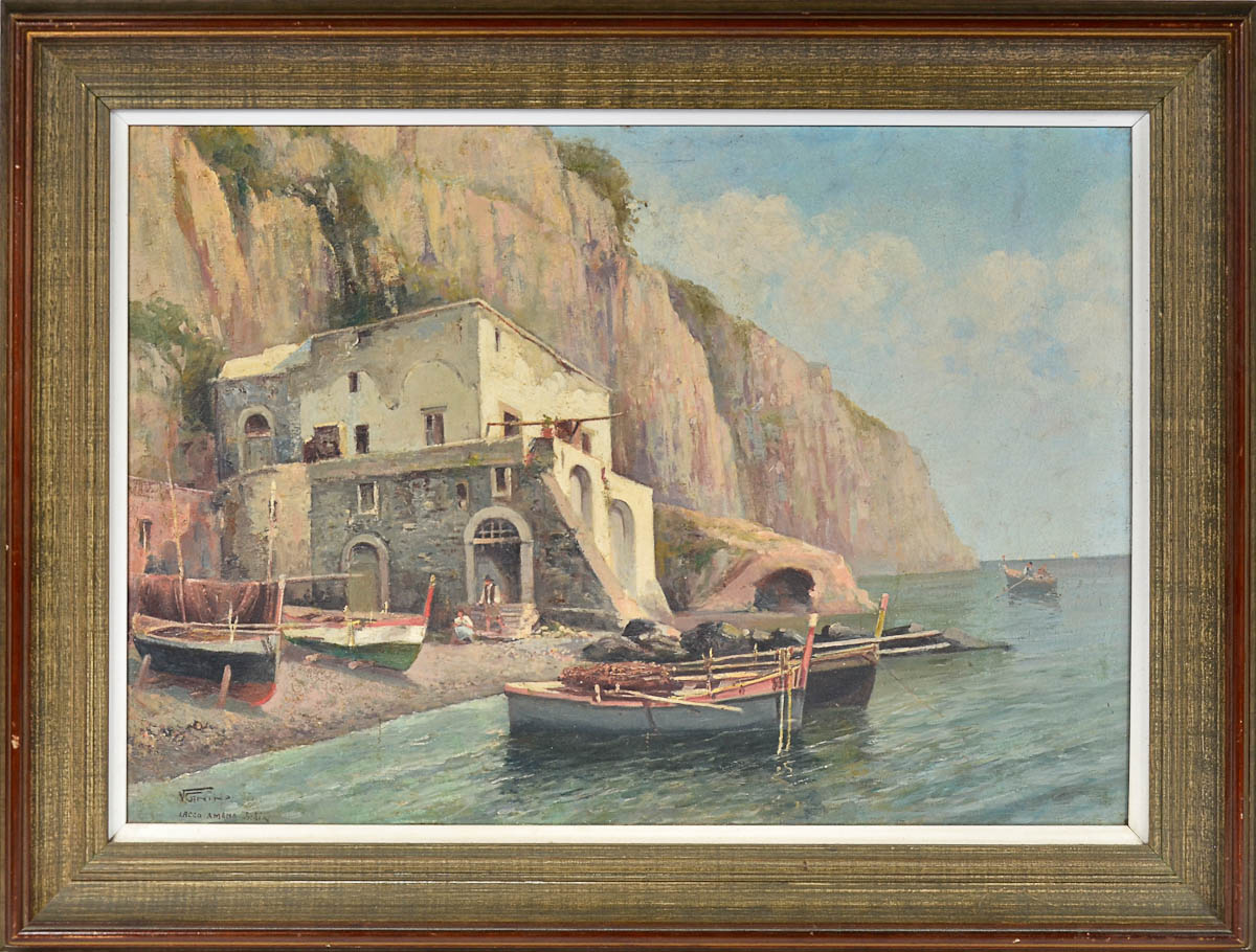 V. CAMINO - Escola Italiana - paisagem - ost - 45 x 65